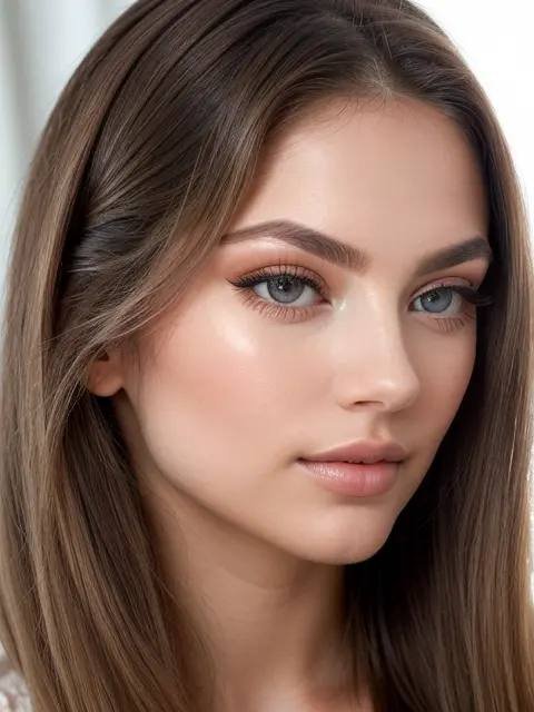 Model mit Wimpernextensions Long Lashes in einem Schönheitssalon in Gummersbach und Bergneustadt, NRW.
